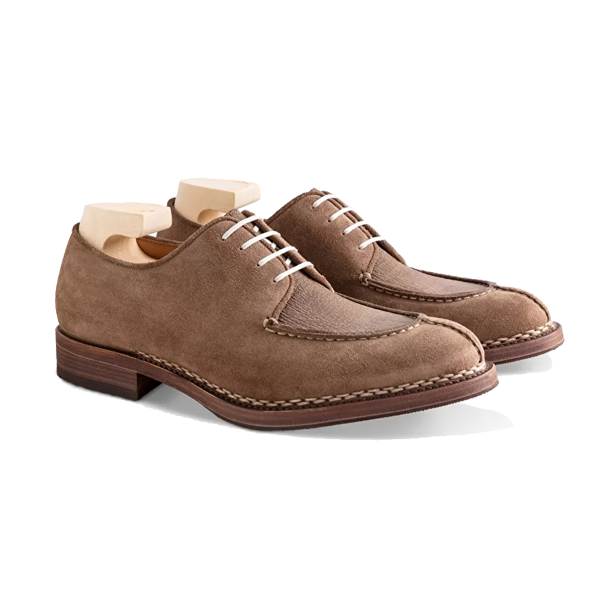 Suede Blucher Leather Derby Shoes