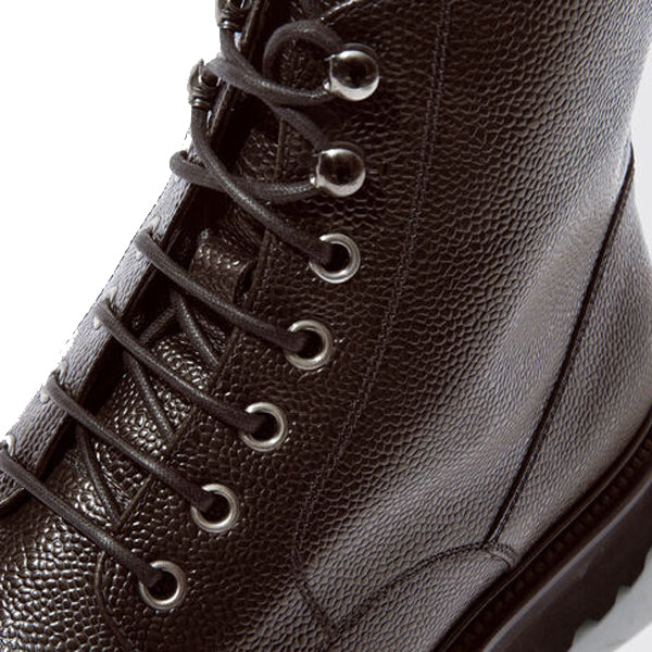 Derby Brown Hand Colored Leather High Ankle Boots