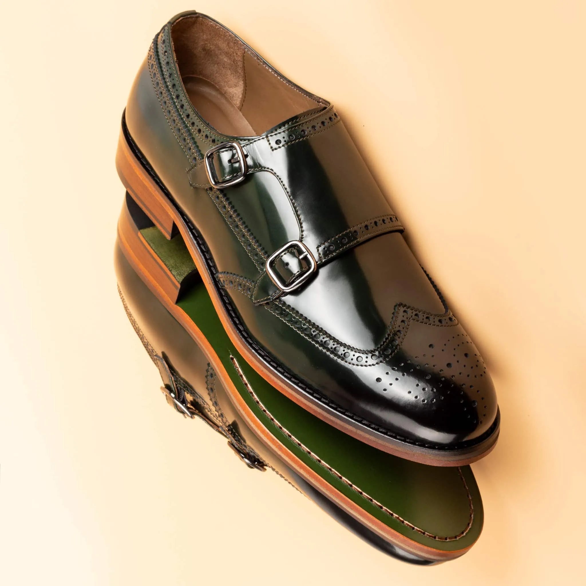 Coal Handcrafted Double Monk Strap Men's Shoes