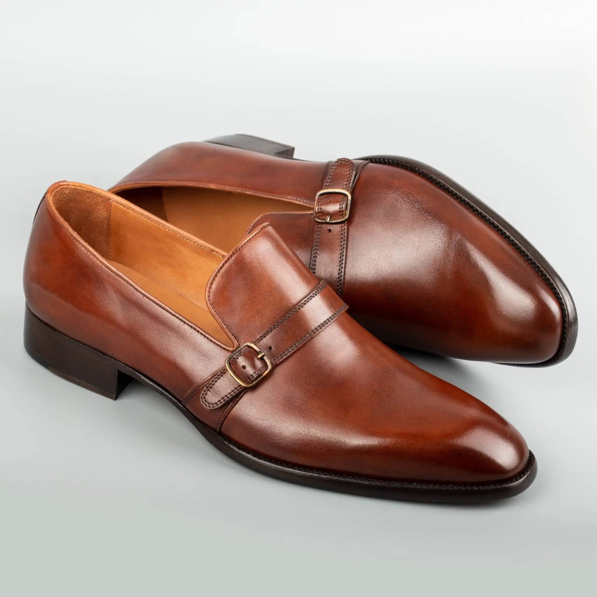 Sanguine Brown Single Monk Strap Shoes