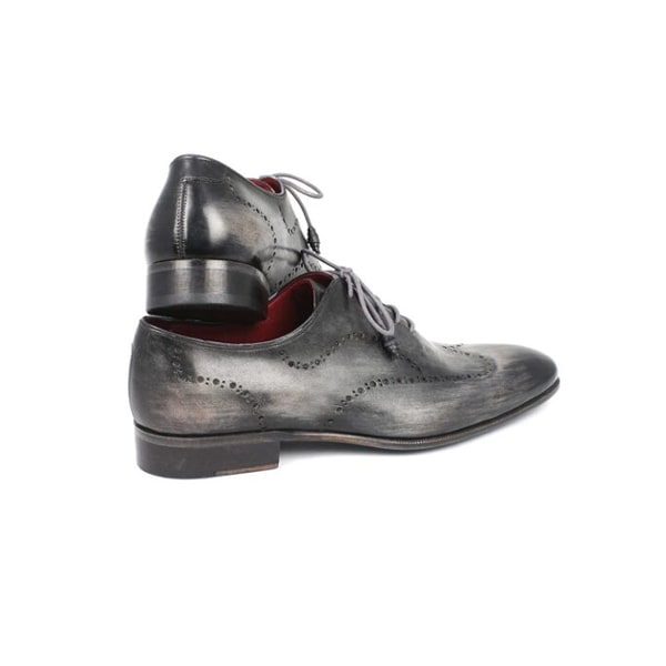 Wingtip Oxford Italian Men Shoes with Grey Leather