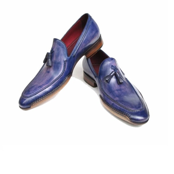 Tassel Leather Loafer in Blue