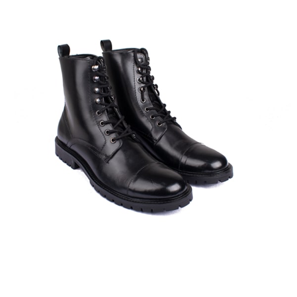 Derby High Ankle Shiny Black Boots