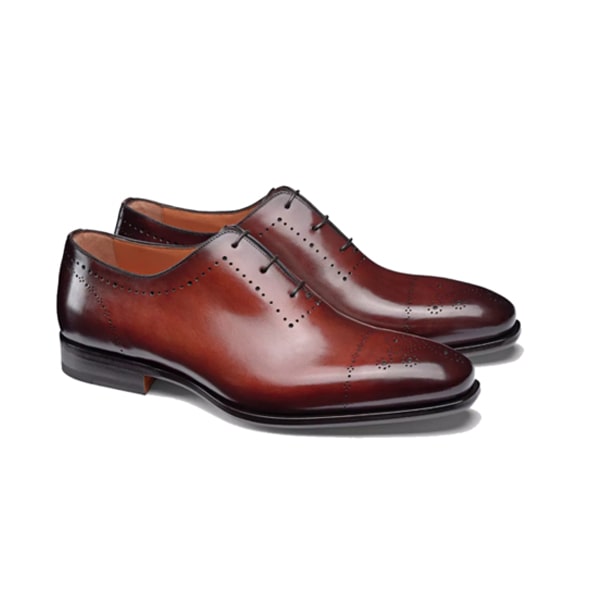 Oxford Leather Wholecut Red lace up Shoes