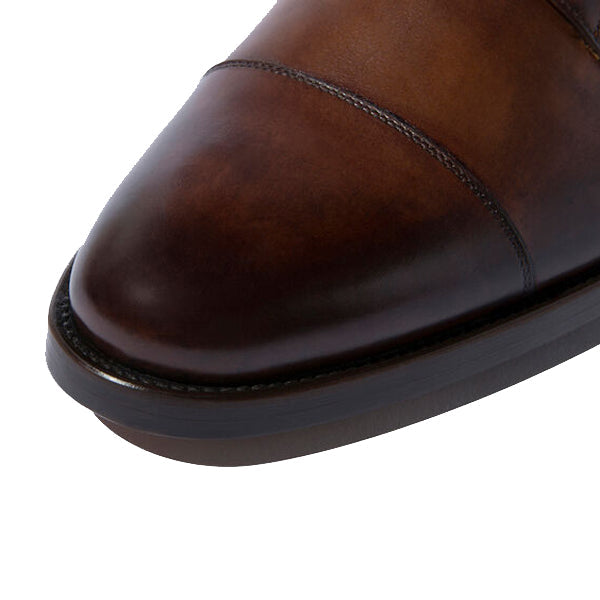 Derby Dark Brown Leather High Ankle Boots