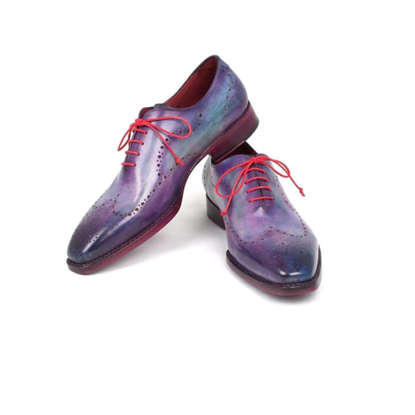 Wingtip Oxford Italian Leather Shoes with Red Laces