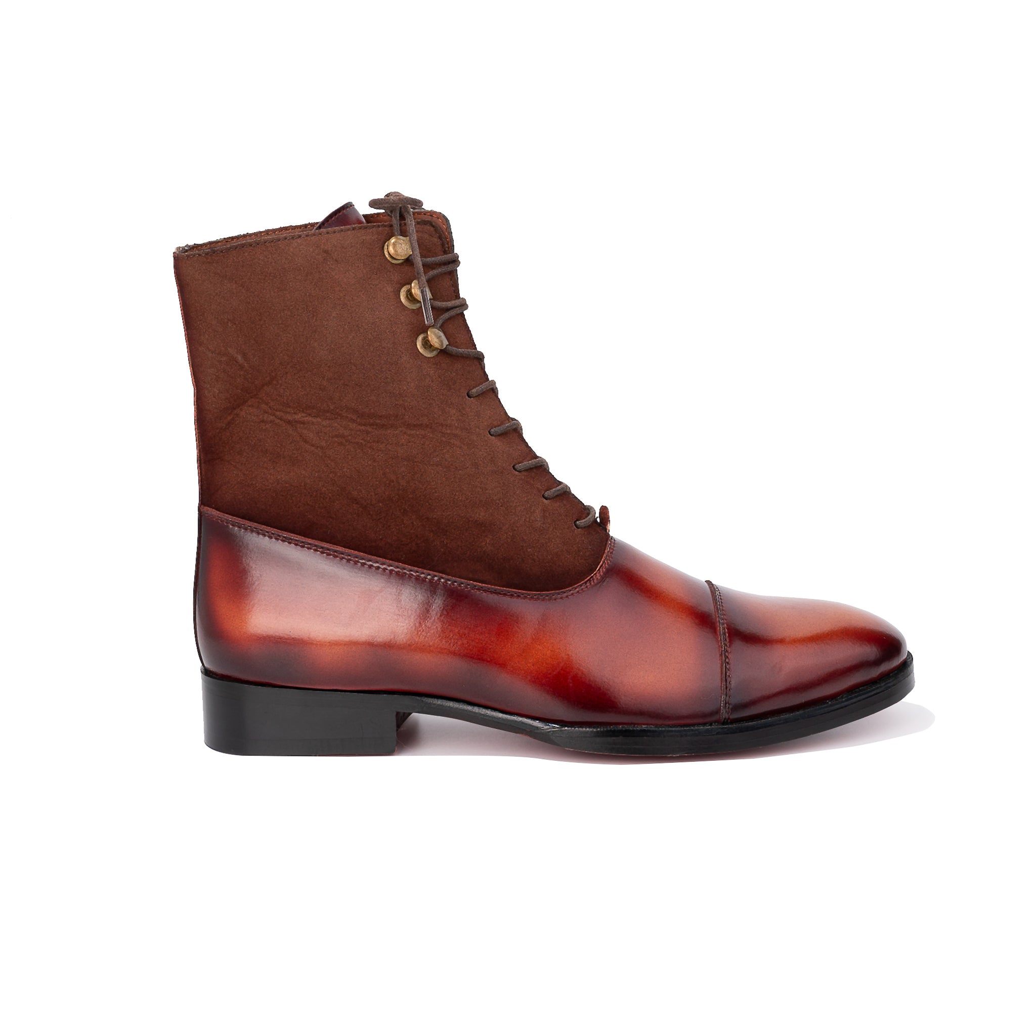 Captoe Suede High Ankle Boots