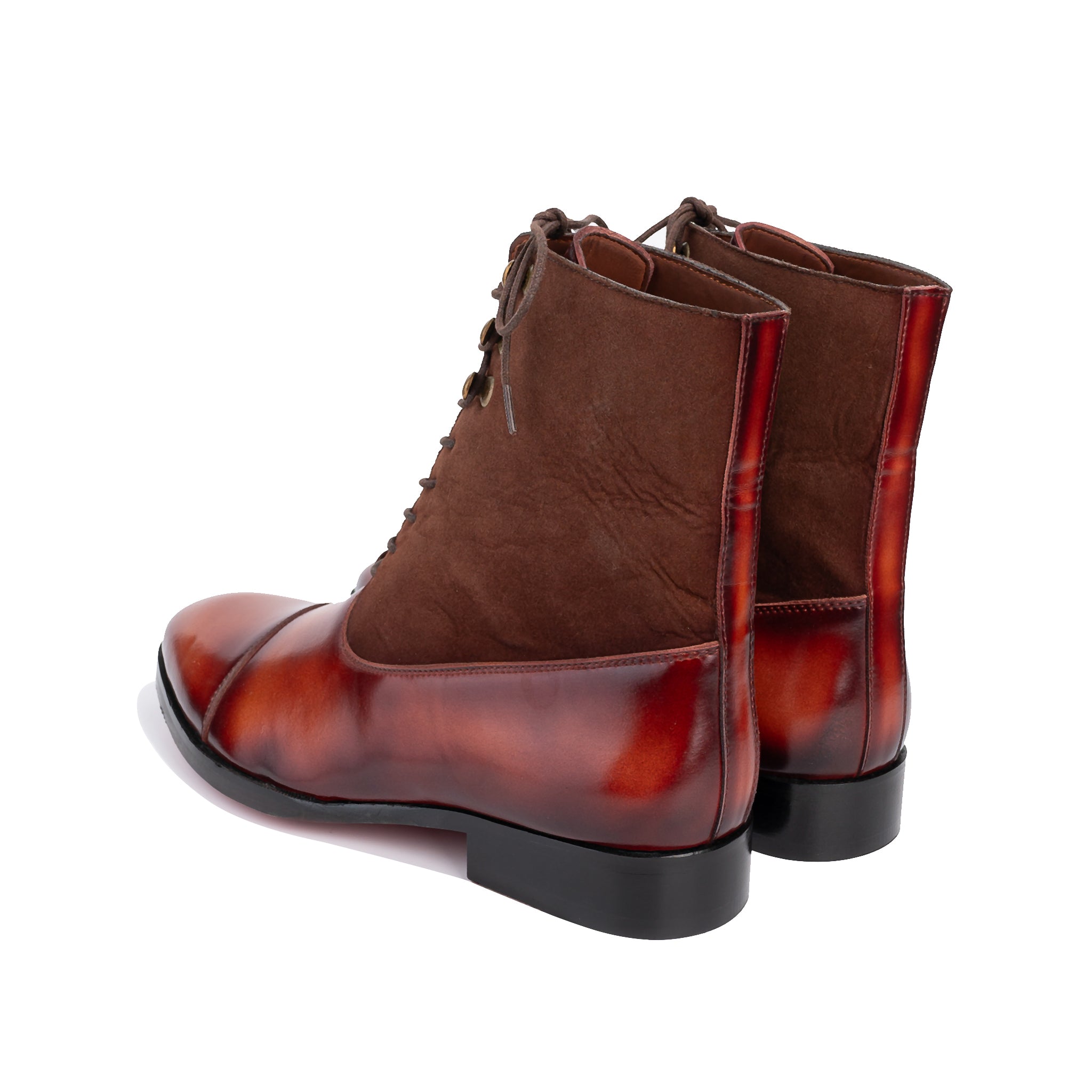 Captoe Suede High Ankle Boots