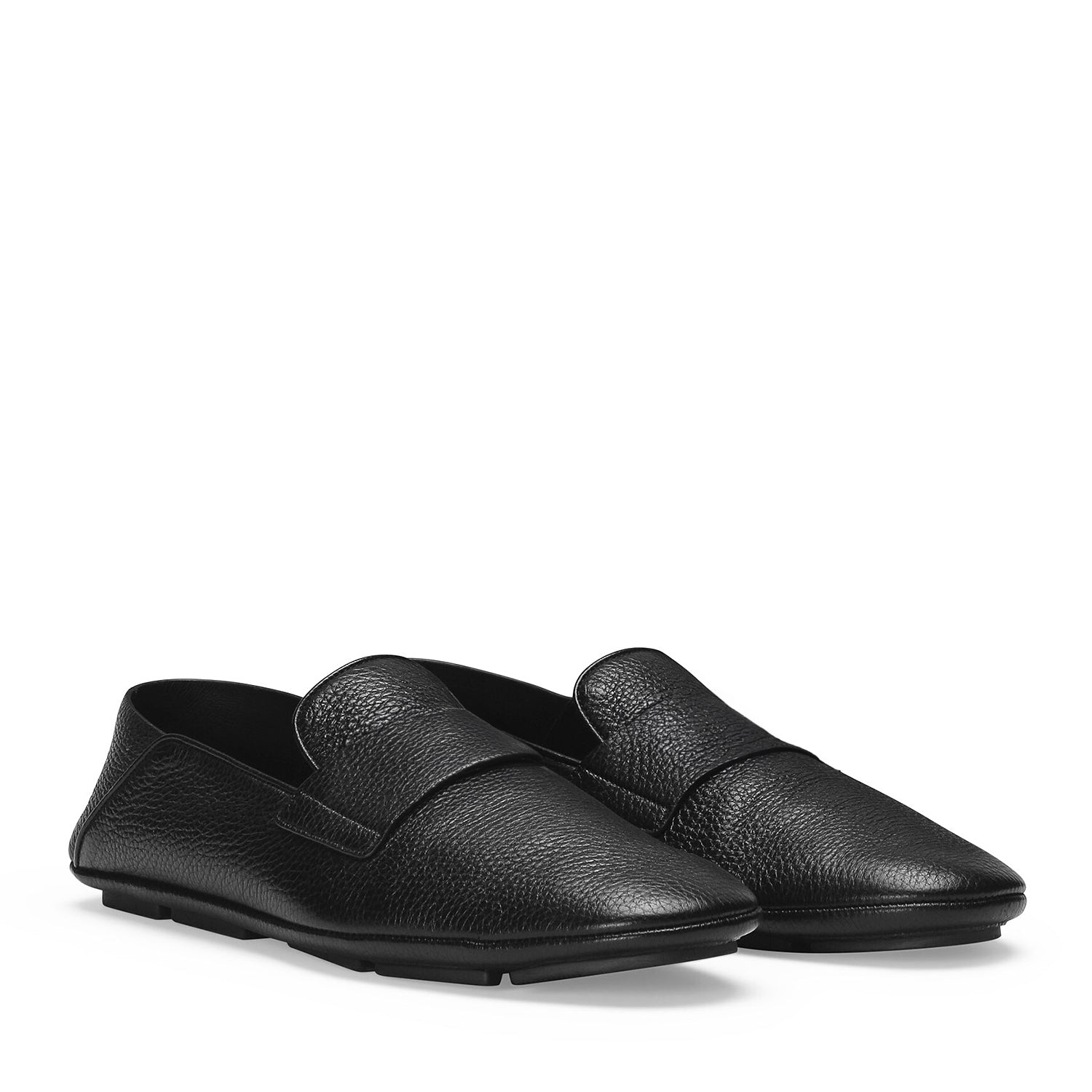 Black Full Grain Leather Loafers