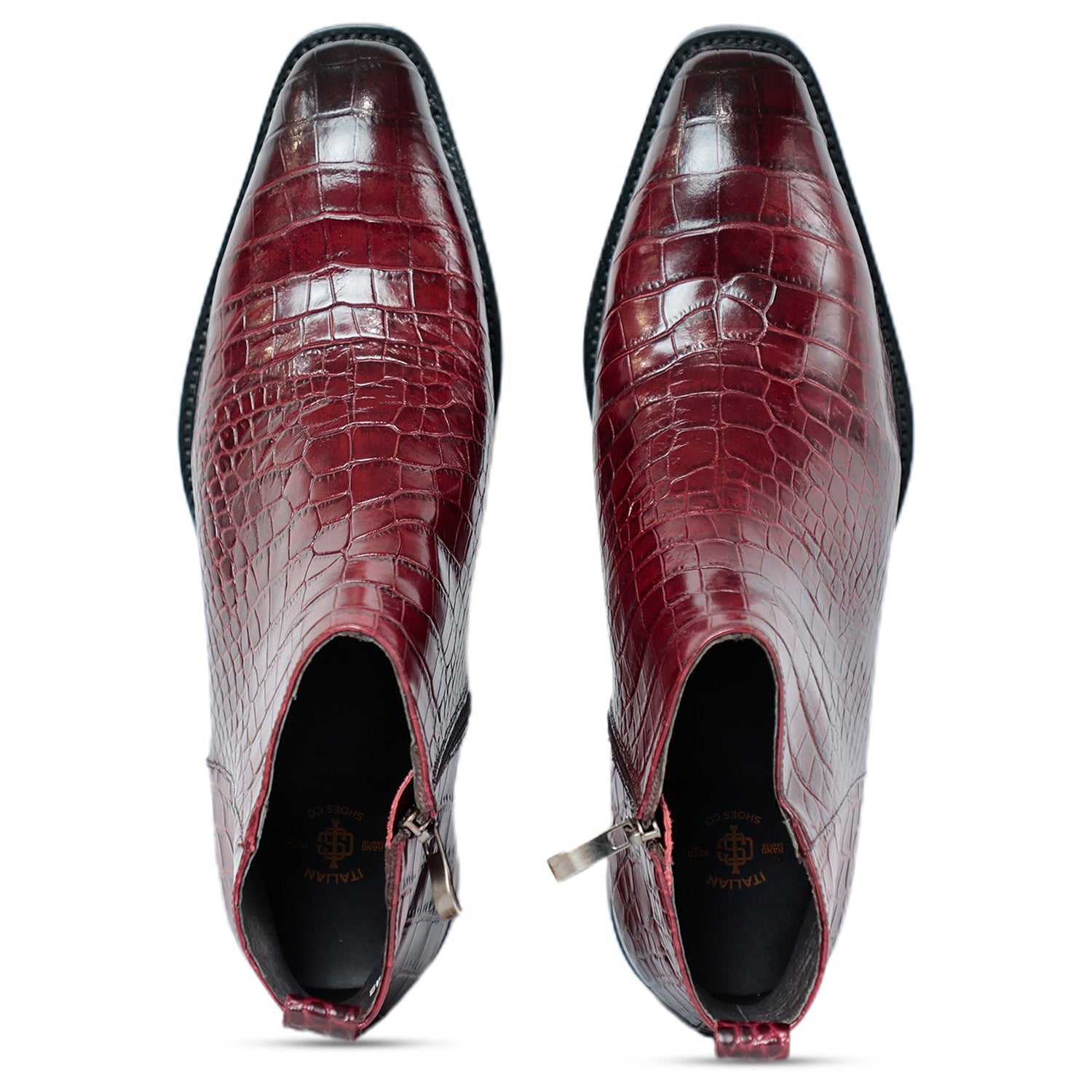 Antilia Croco Burgundy Boots