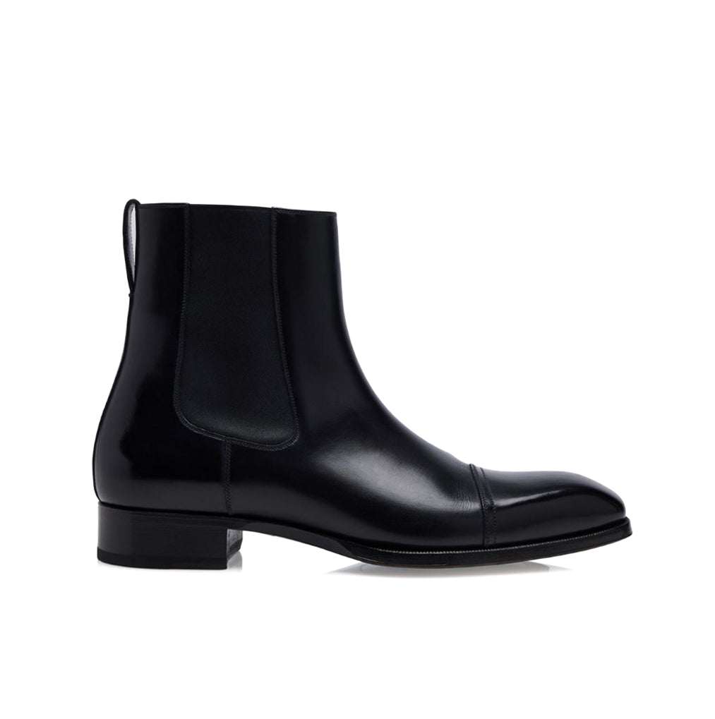 Black Leather Chelsea Boot
