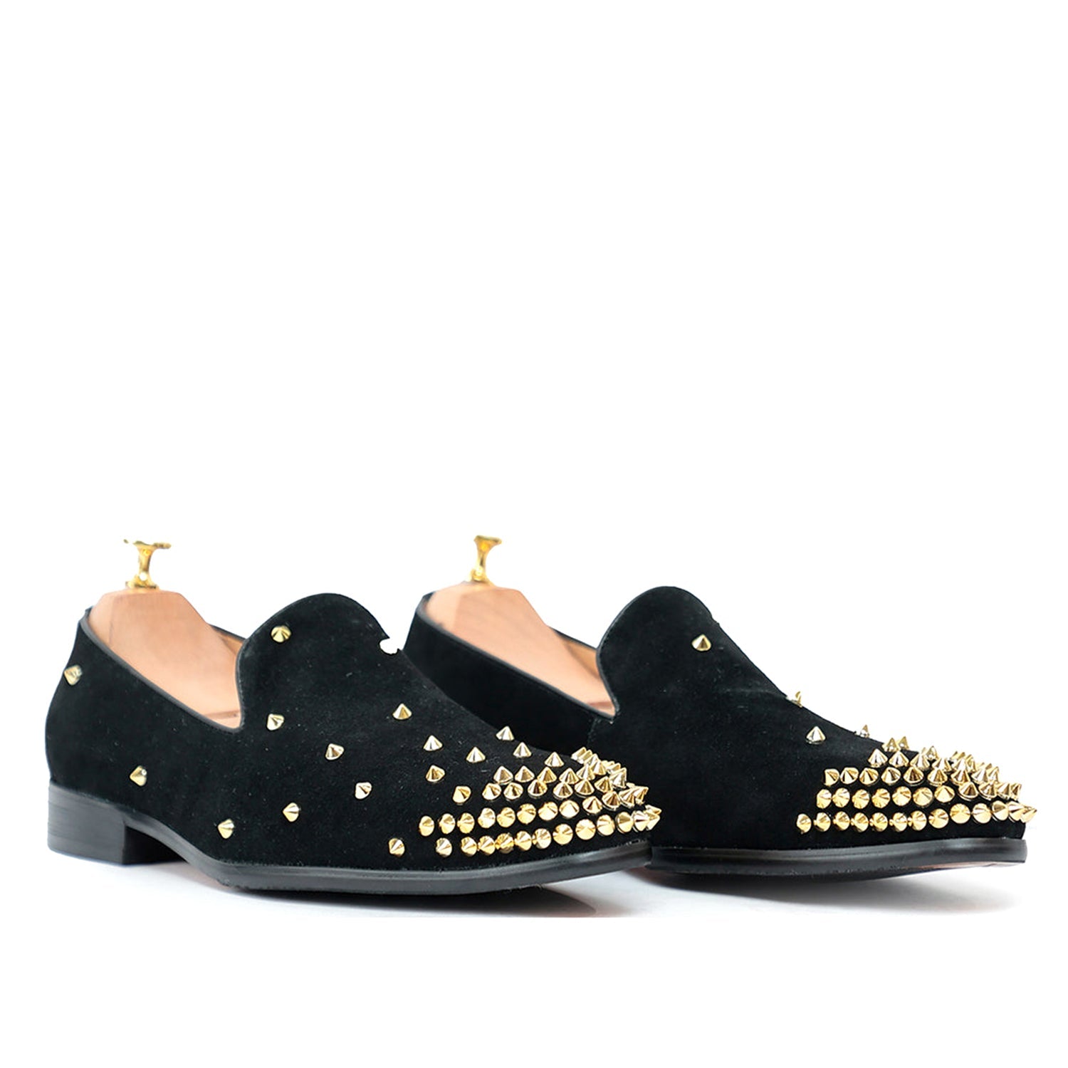 Suede Studded Slip On Black