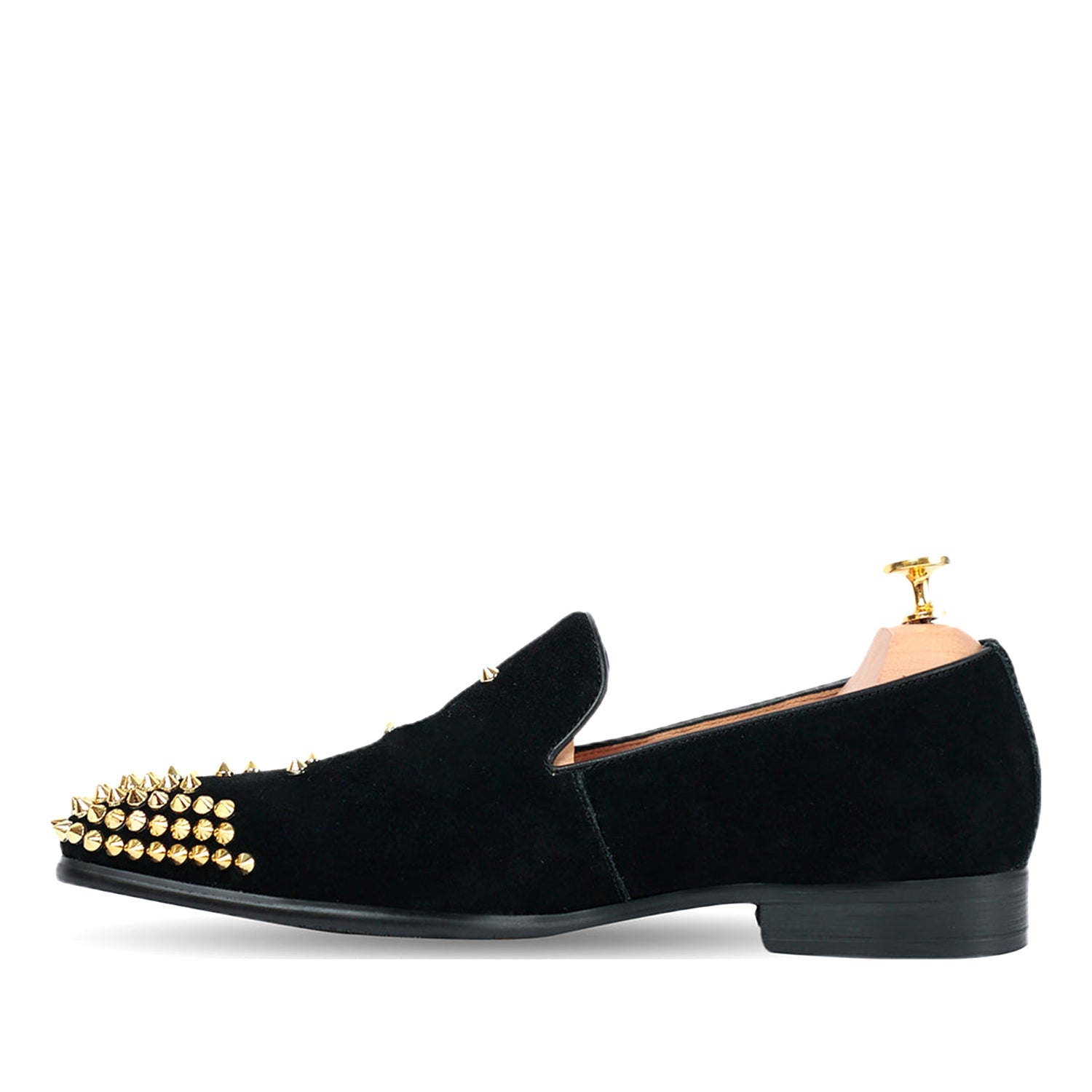 Suede Studded Slip On Black