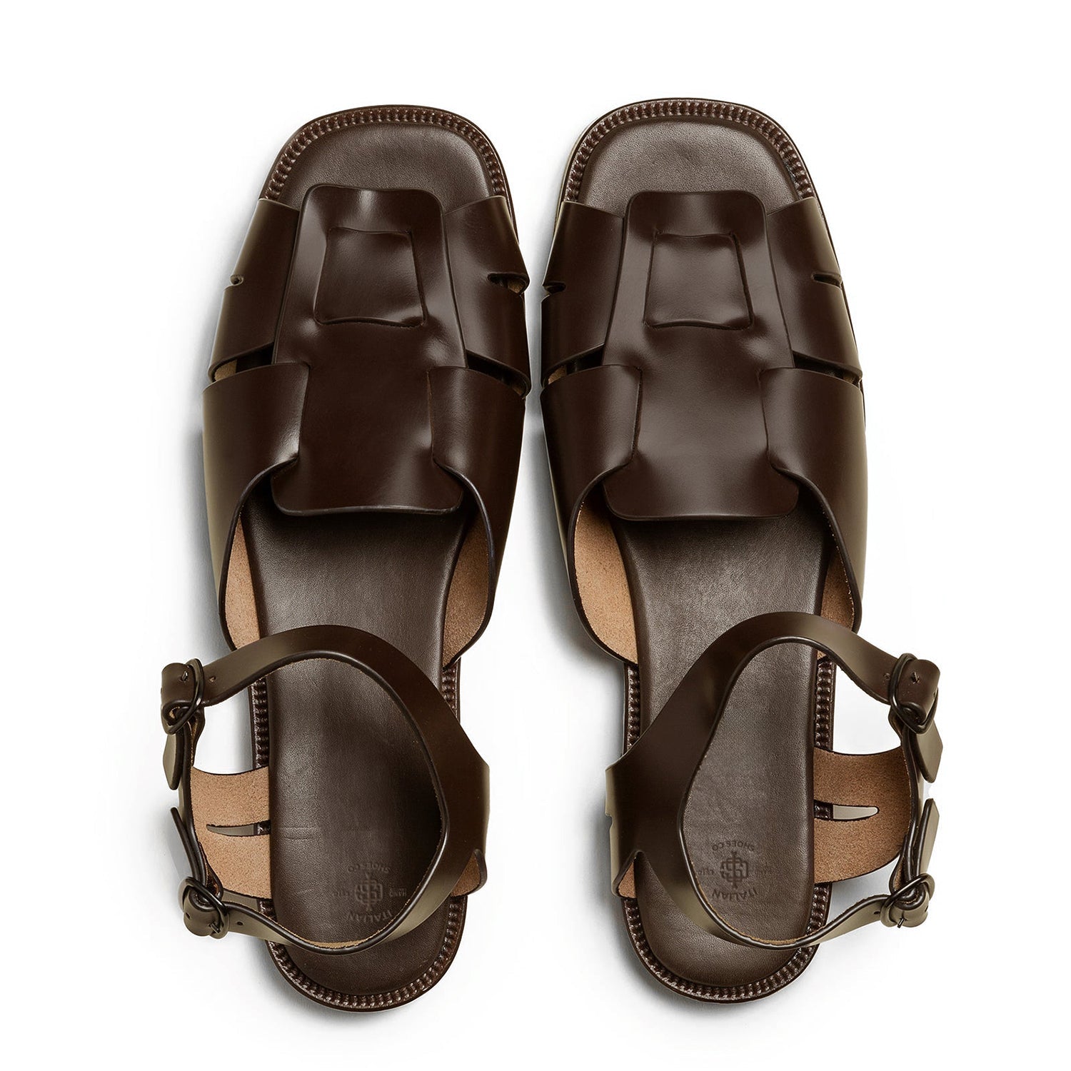 Men's Square-Toe Brown Fisherman Sandal