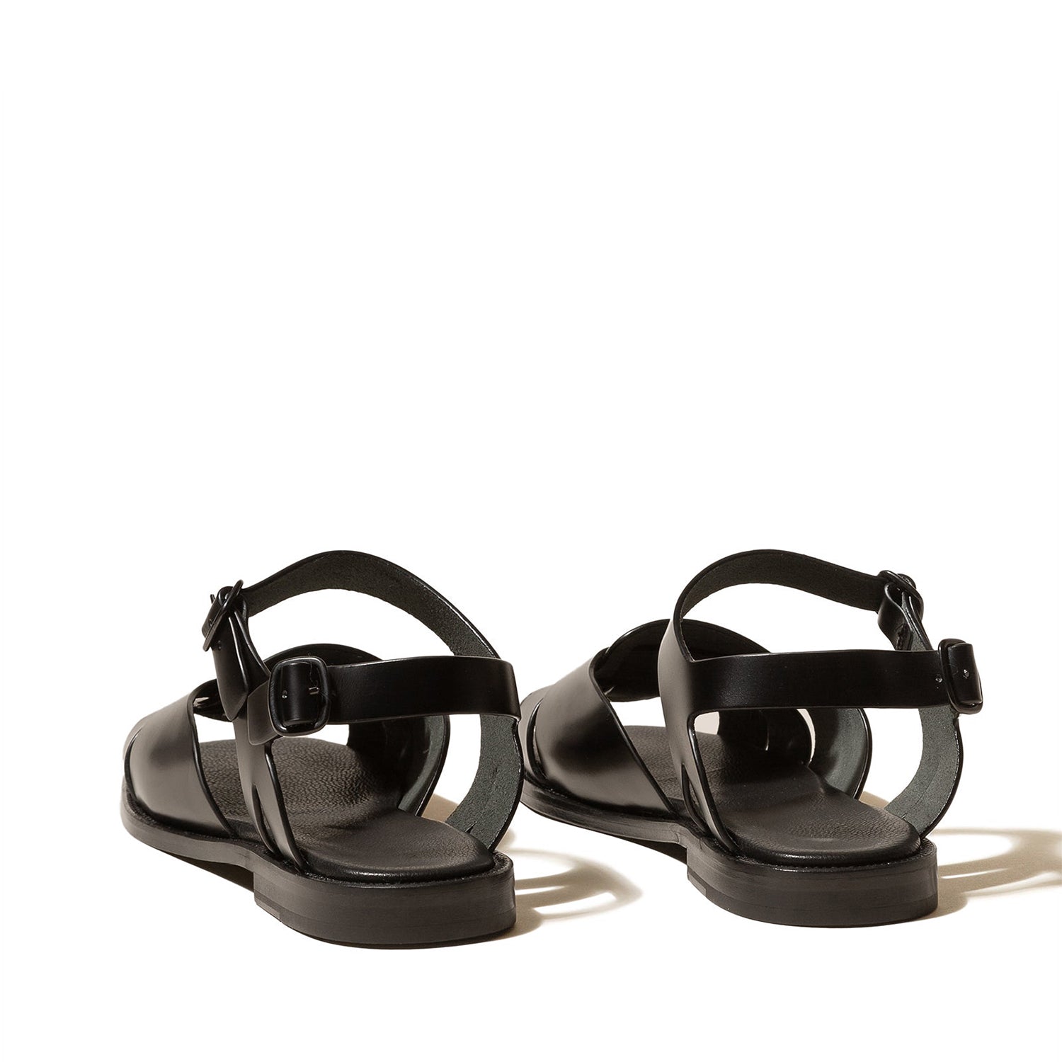 Men's Square-Toe Black Fisherman Sandal