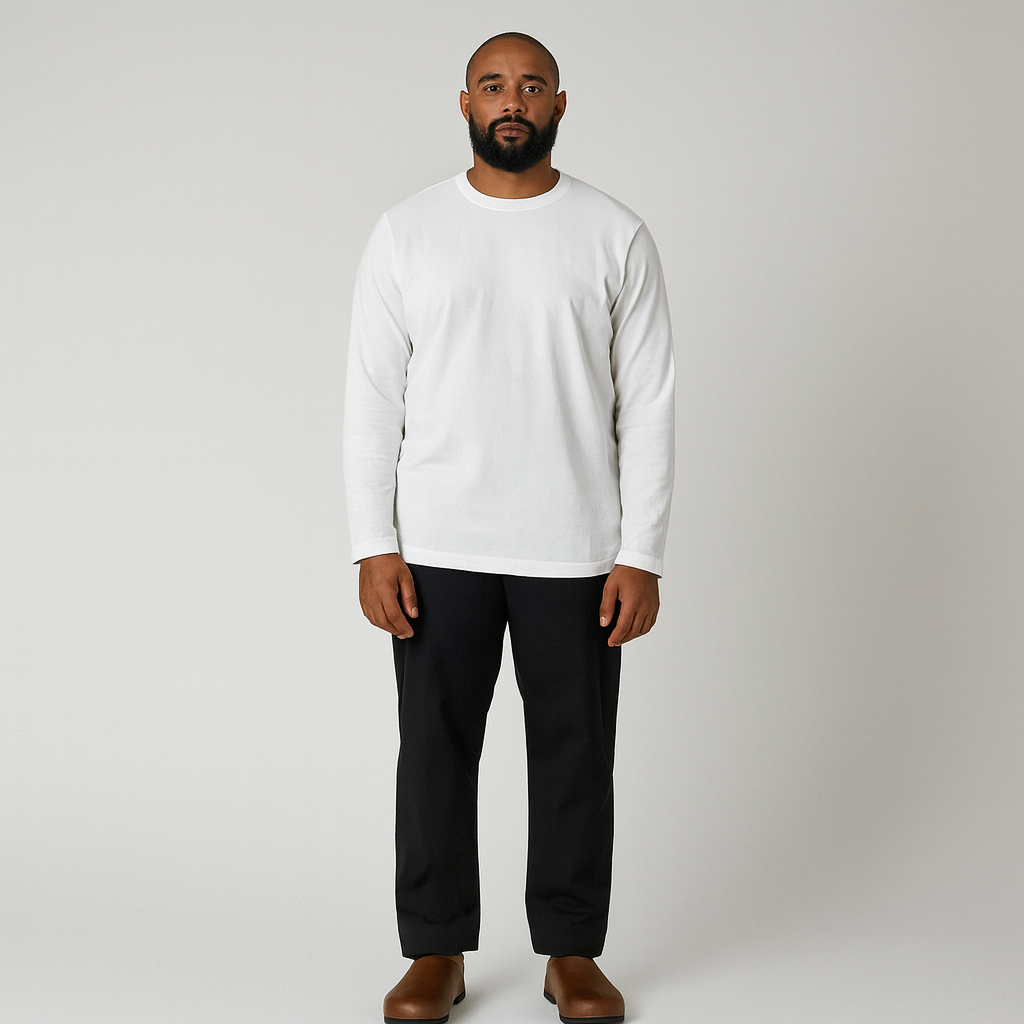 Black Leather Men Mule