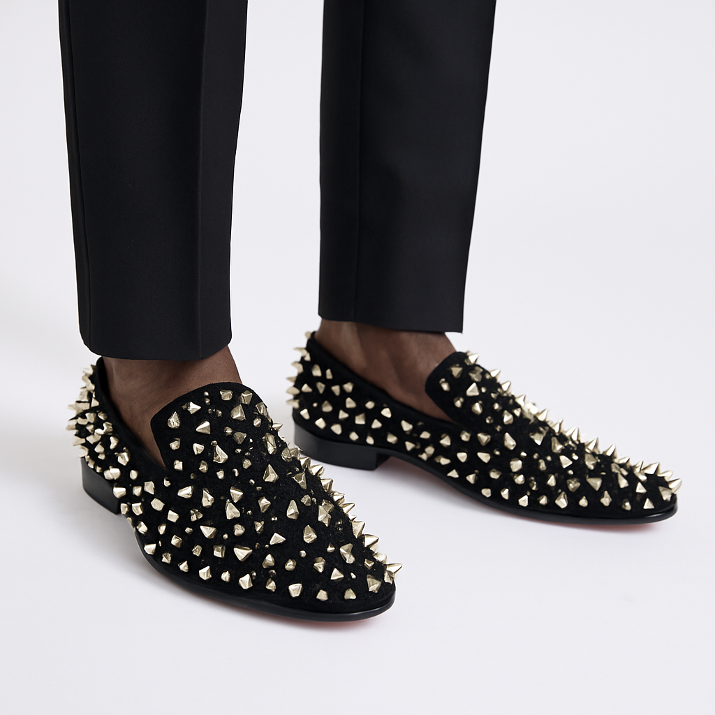 Loafer Rhinestones Rivets Prom