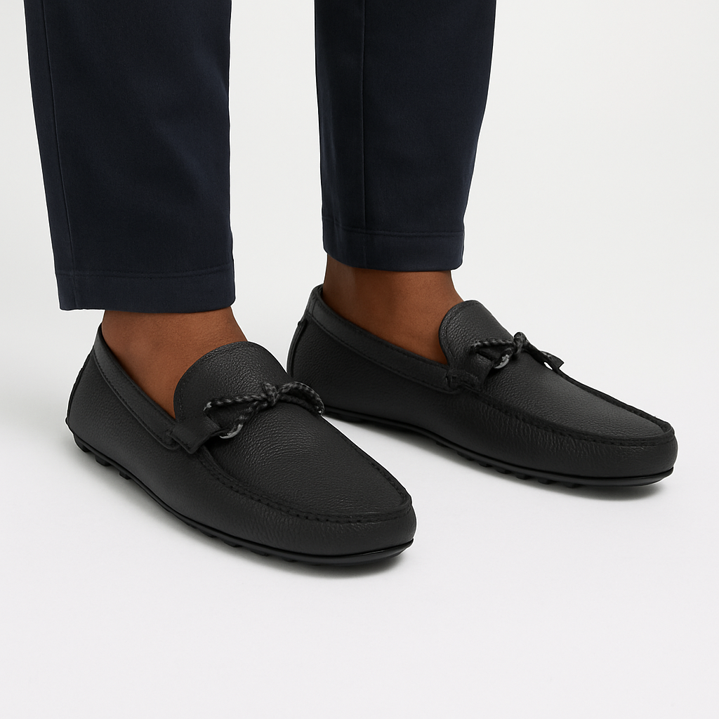 Black Driver leather loafer