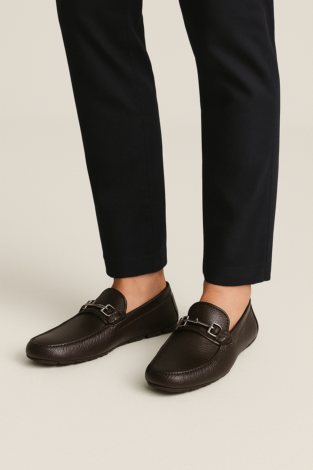 Black Driver leather loafer
