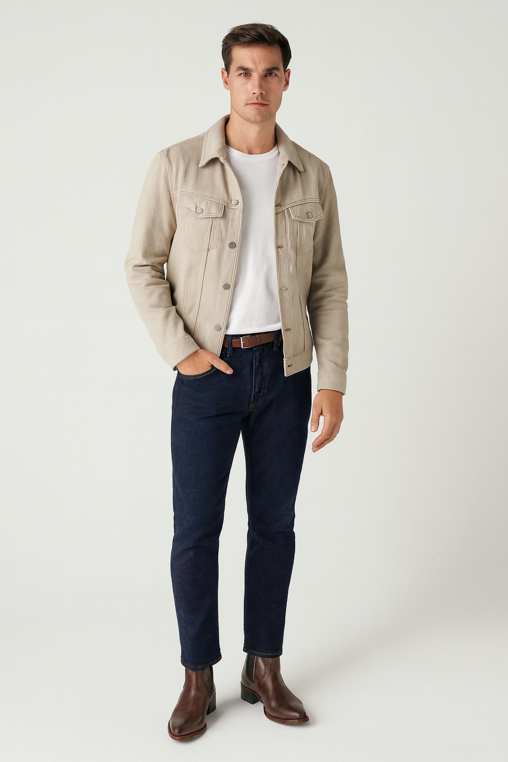 Side Zip Western Boot - Black Hand-Dyed Leather