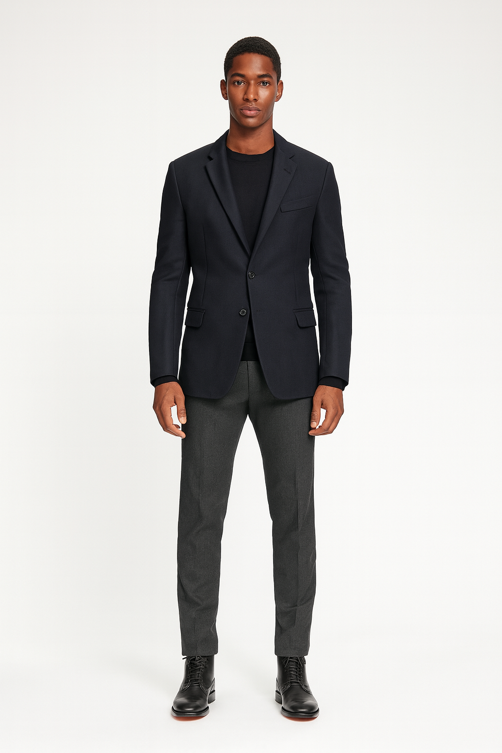 Valerio Mens Black Leather Boots