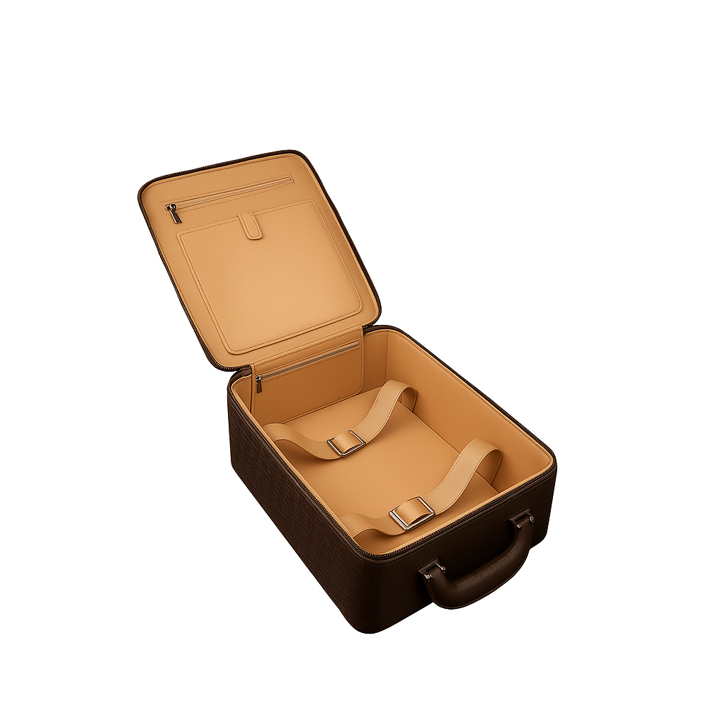 Premium Crocodile & Alligator Leather Brown Trolley Travel Bag