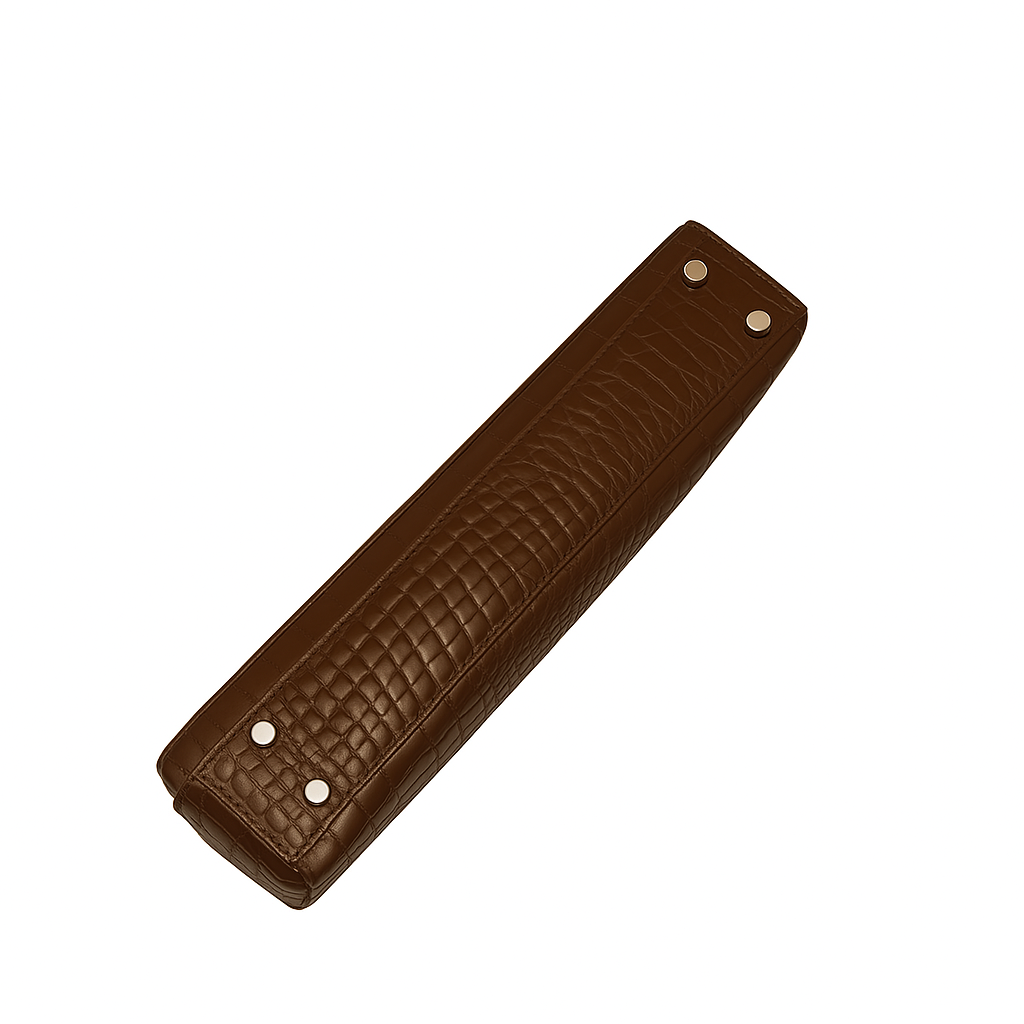 Croco Leather Men's Luxury Briefcase Black Casual Bag