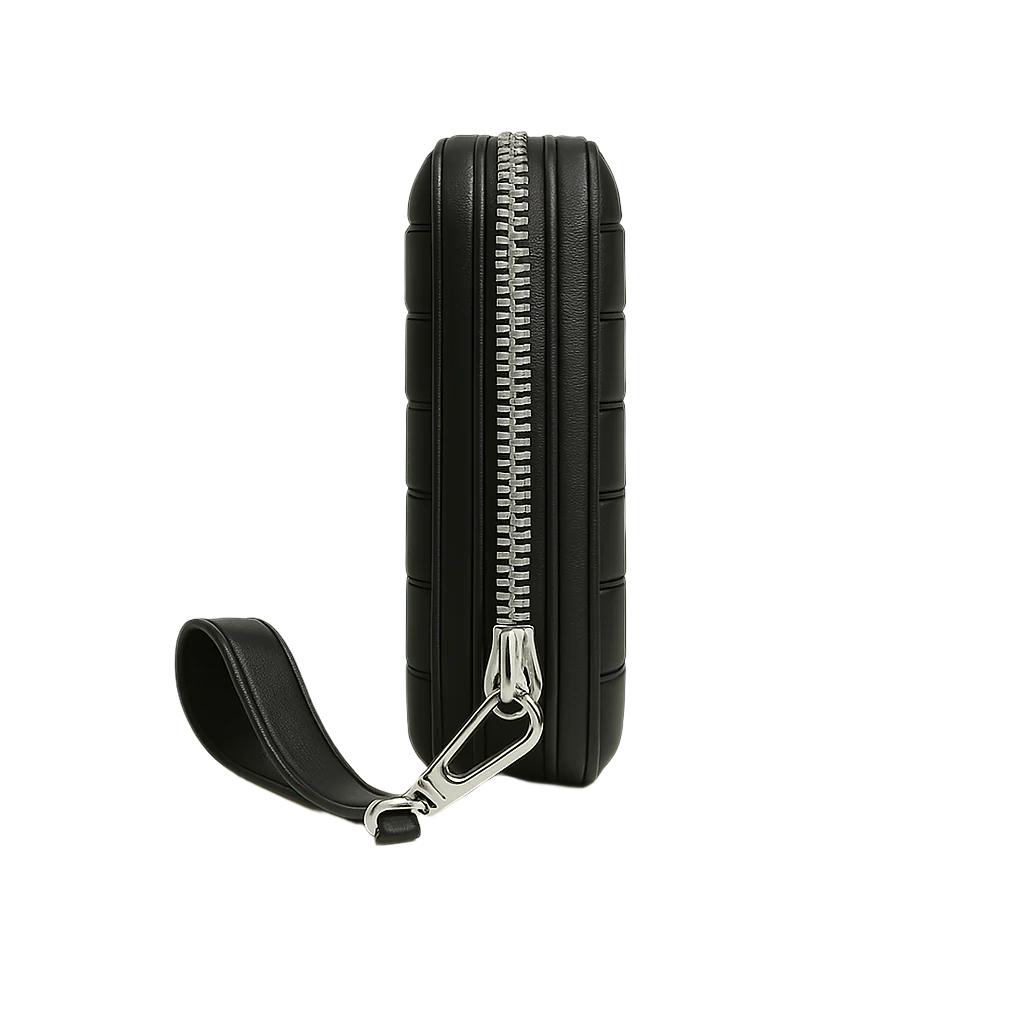 Croco Brown Textured Around Zip Wallet