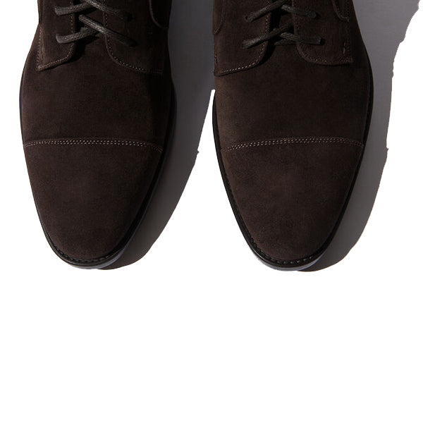 Derby Tan Color Brown Suede Leather High Ankle Boots