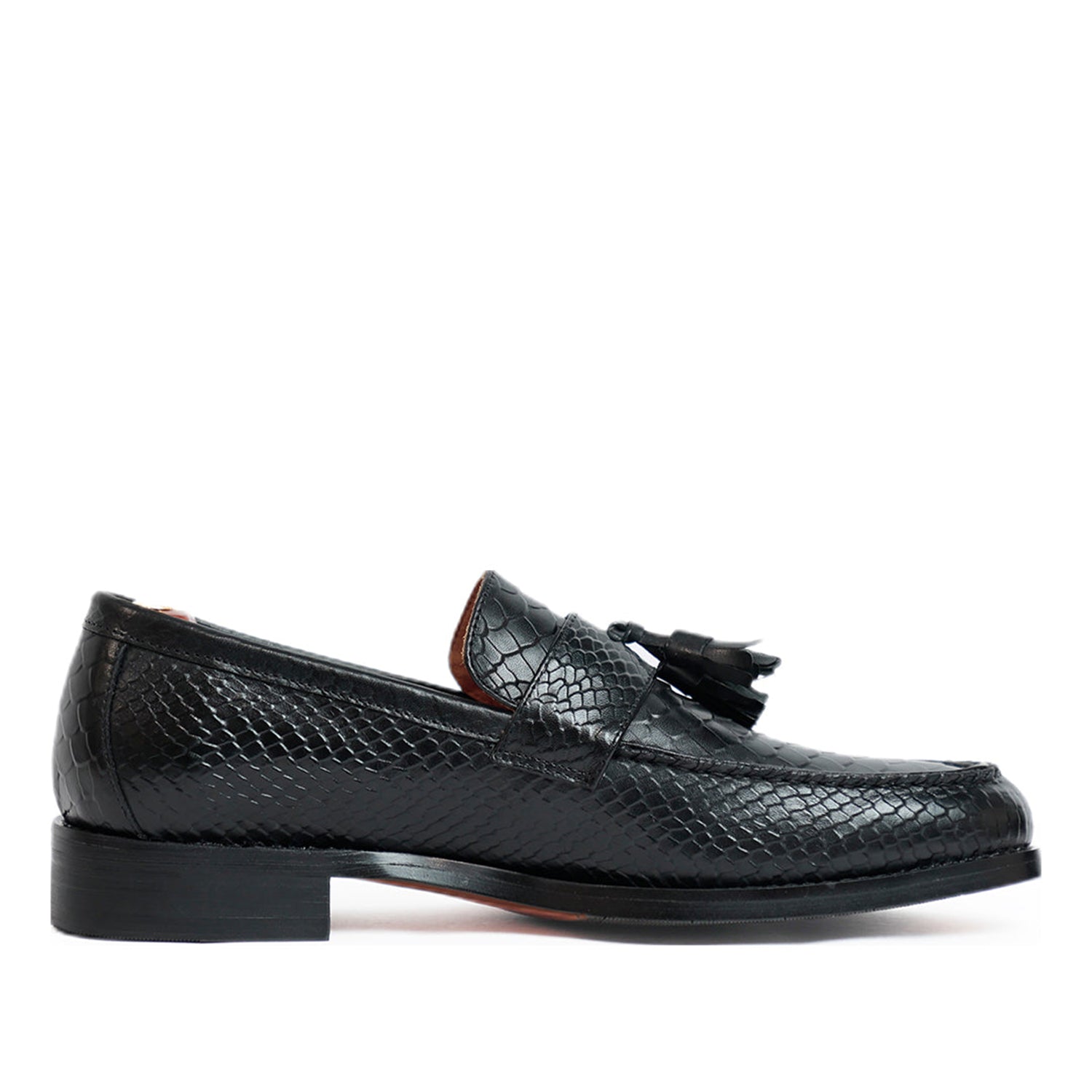 Dominator Tassel Black Slip On Loafers