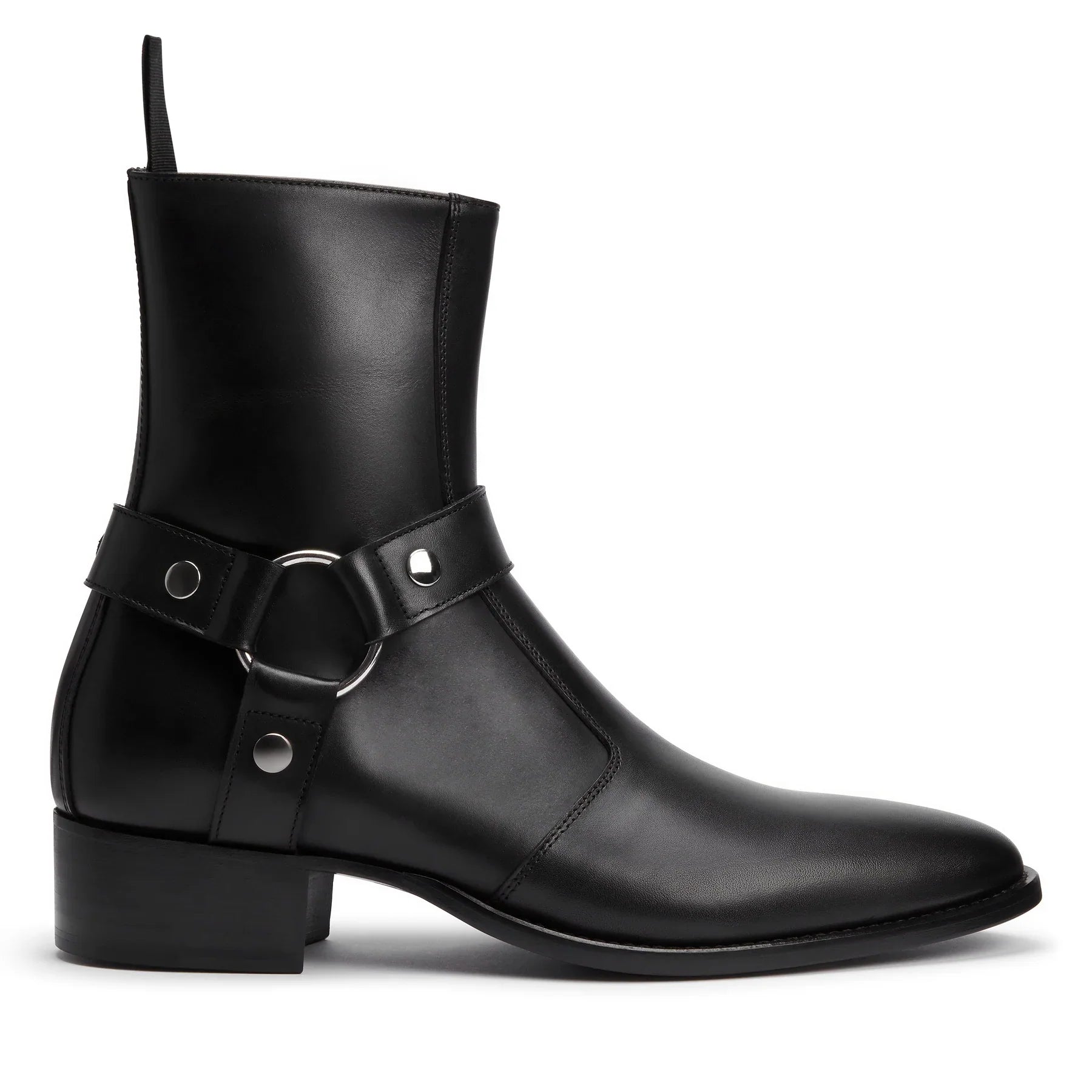 Harness Zip Boot - Black Leather