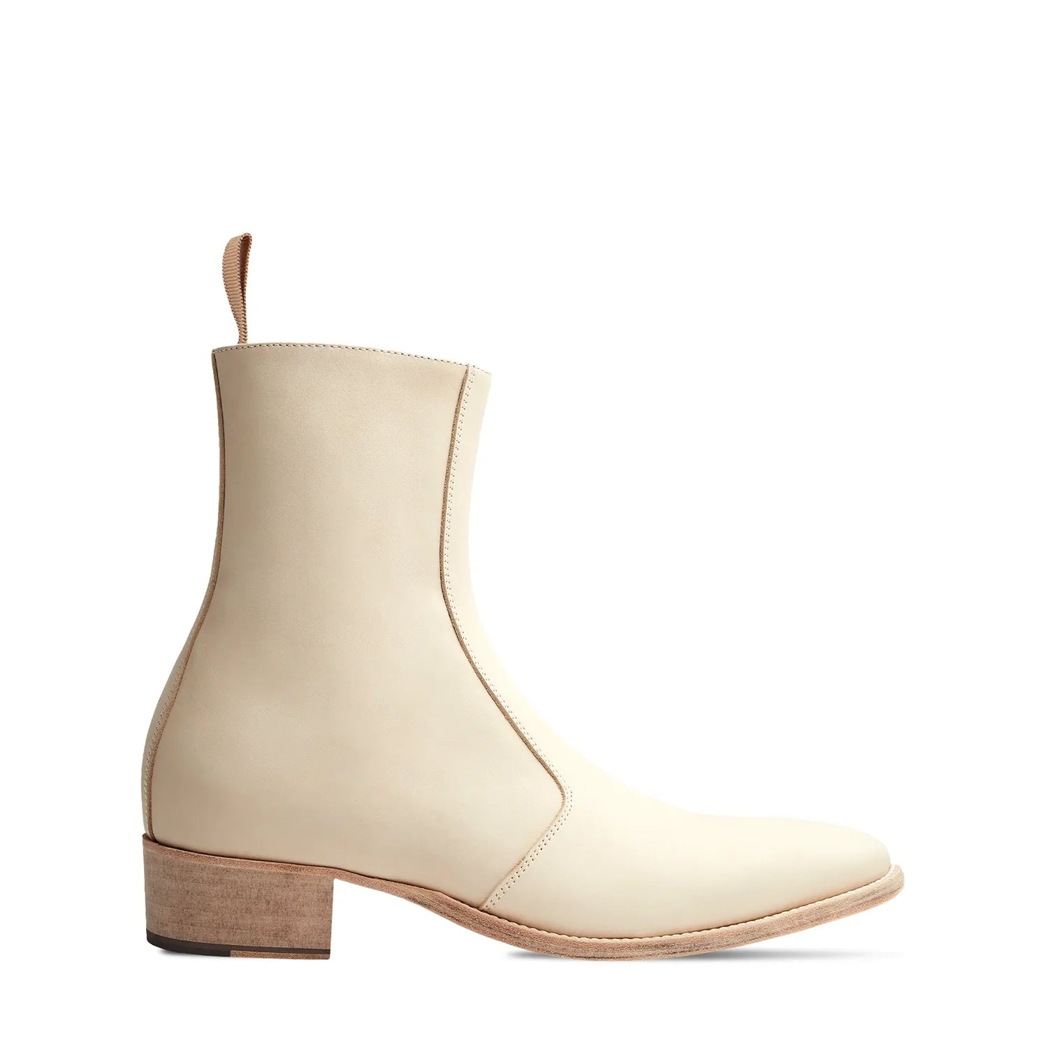 Side Zip Boot - Natural Leather