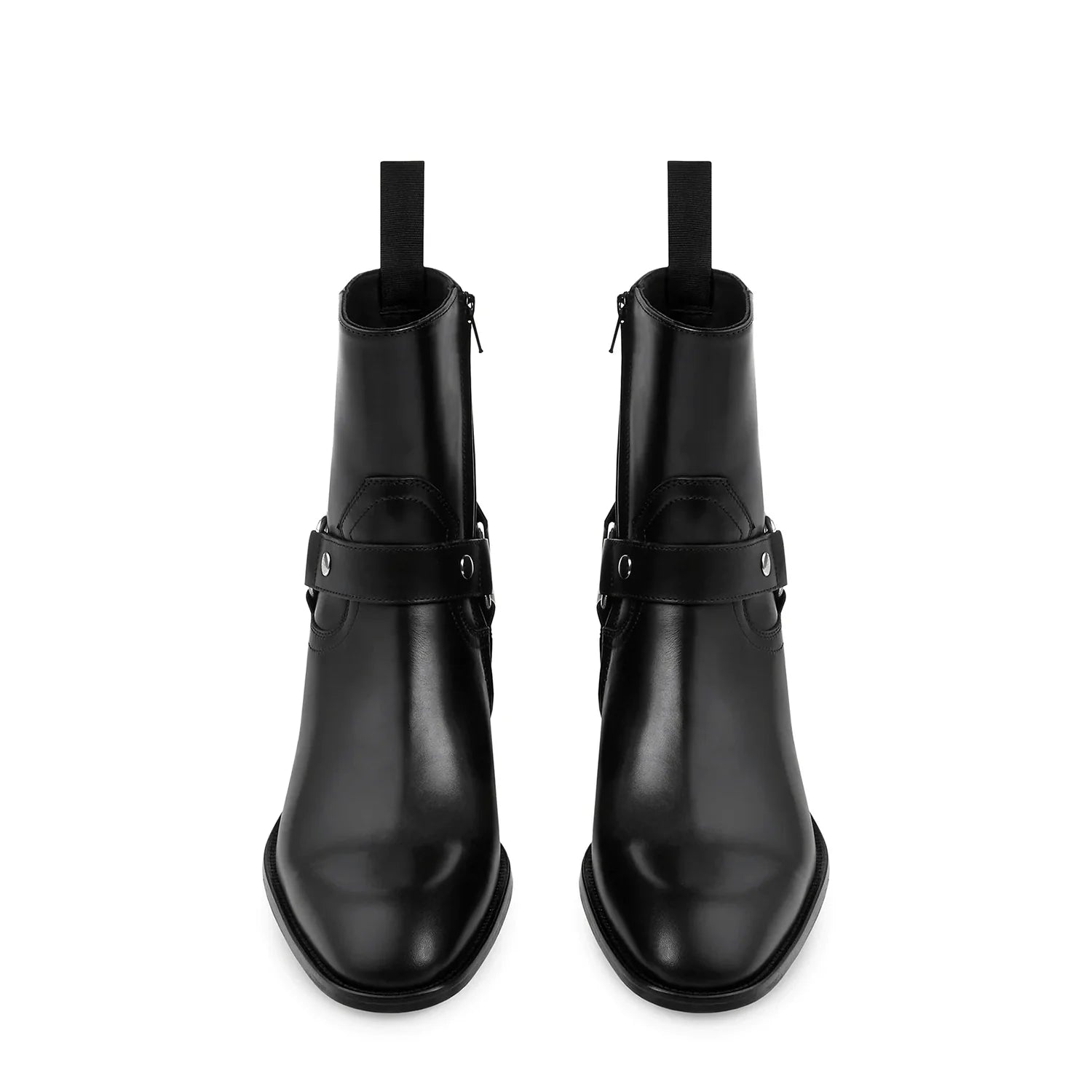 Harness Concealed Zip Boot - Black Leather