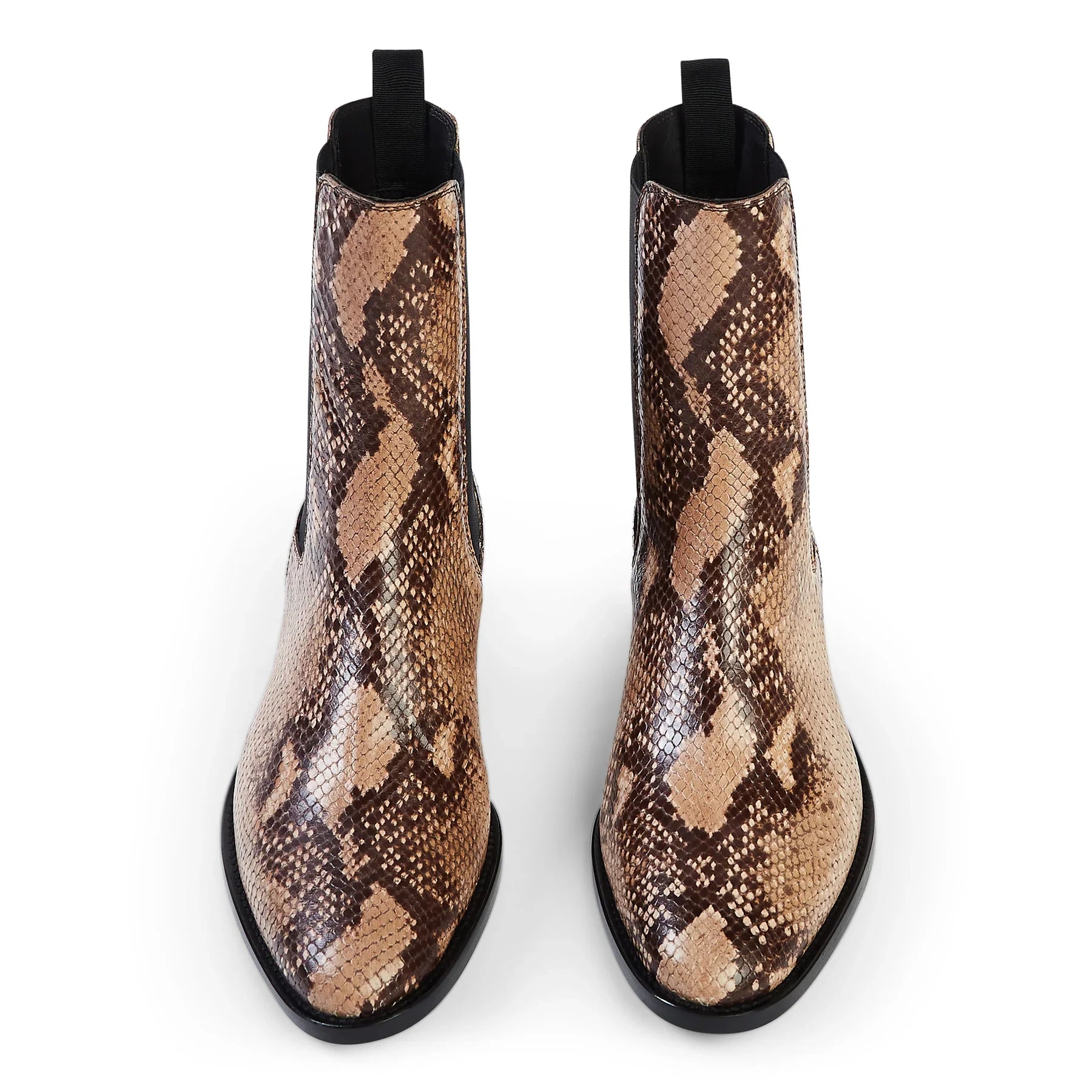 Chelsea Boot - Beige Snake-Effect Leather