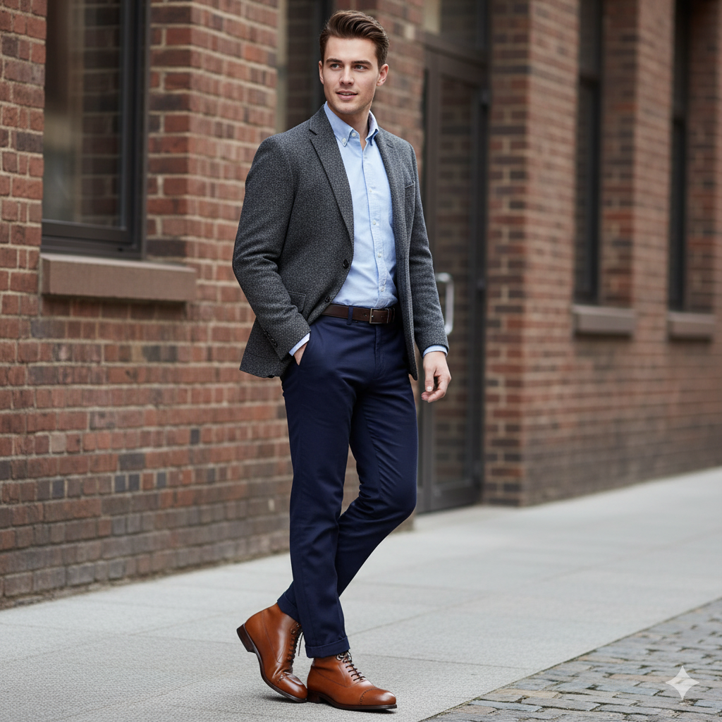 Tan Lace-up High Ankle Boots