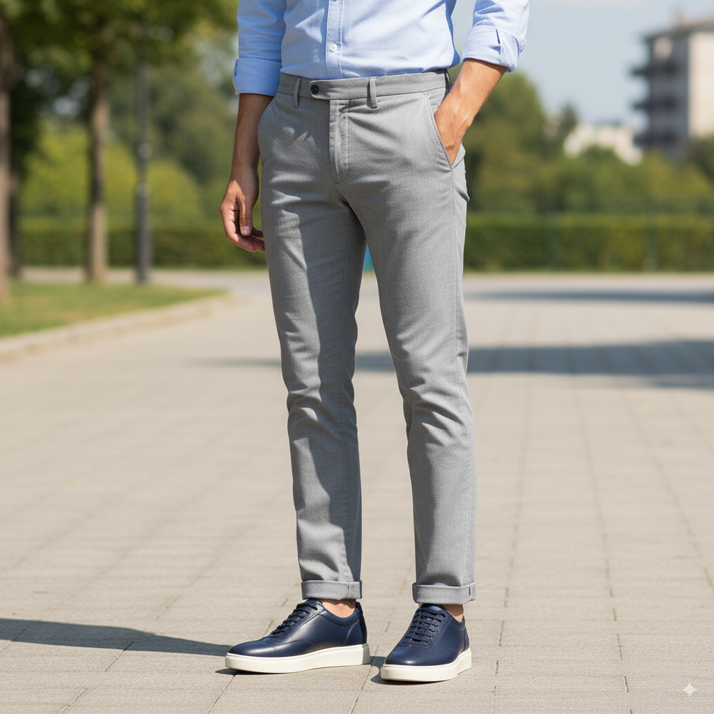 Men's Trendy Blue Lace-up Sneaker