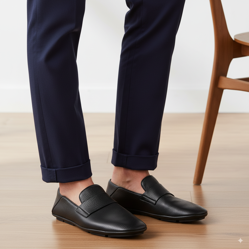 Black Full Grain Leather Loafers