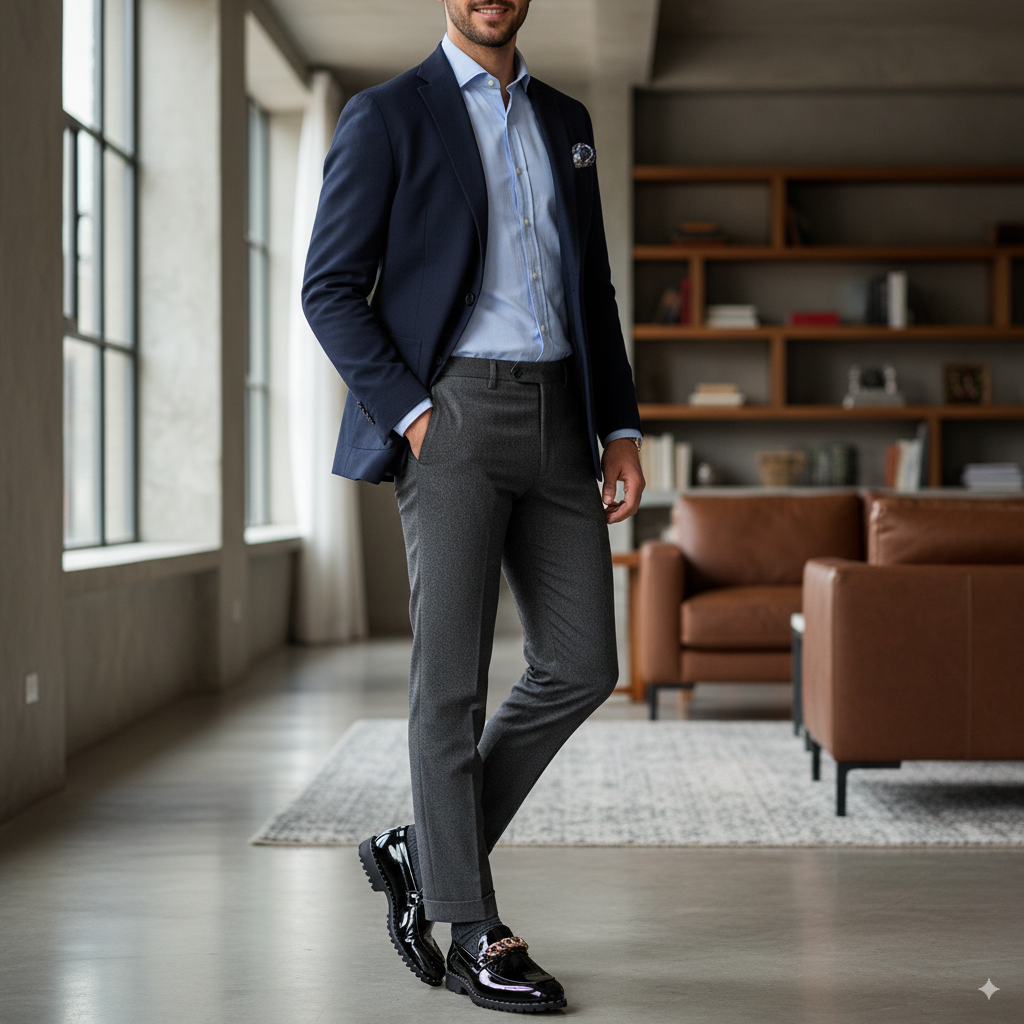 Black Patent Slip On Loafers