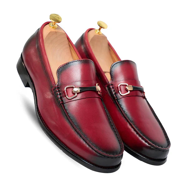 Brown Horsebit Slip On Loafers