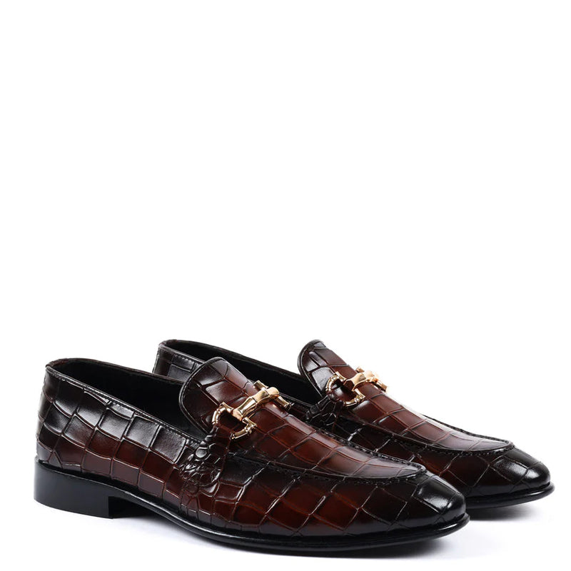 Croc Emboss Gold Buckle