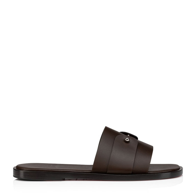 Men Slip-On Leather Off White Comfort Sandal