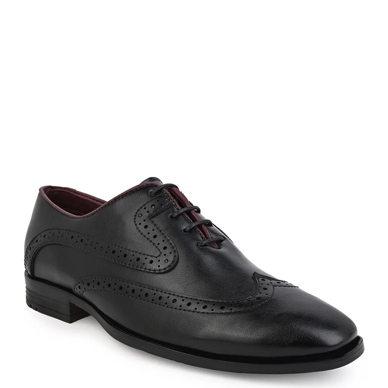 Men Solid Leather Formal Oxford Shoes