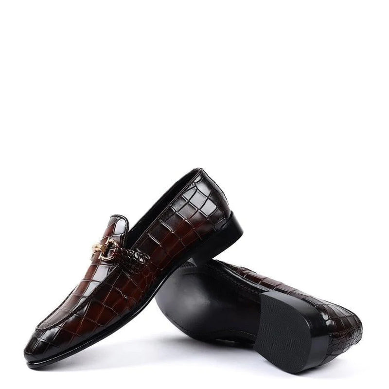 Croc Emboss Gold Buckle