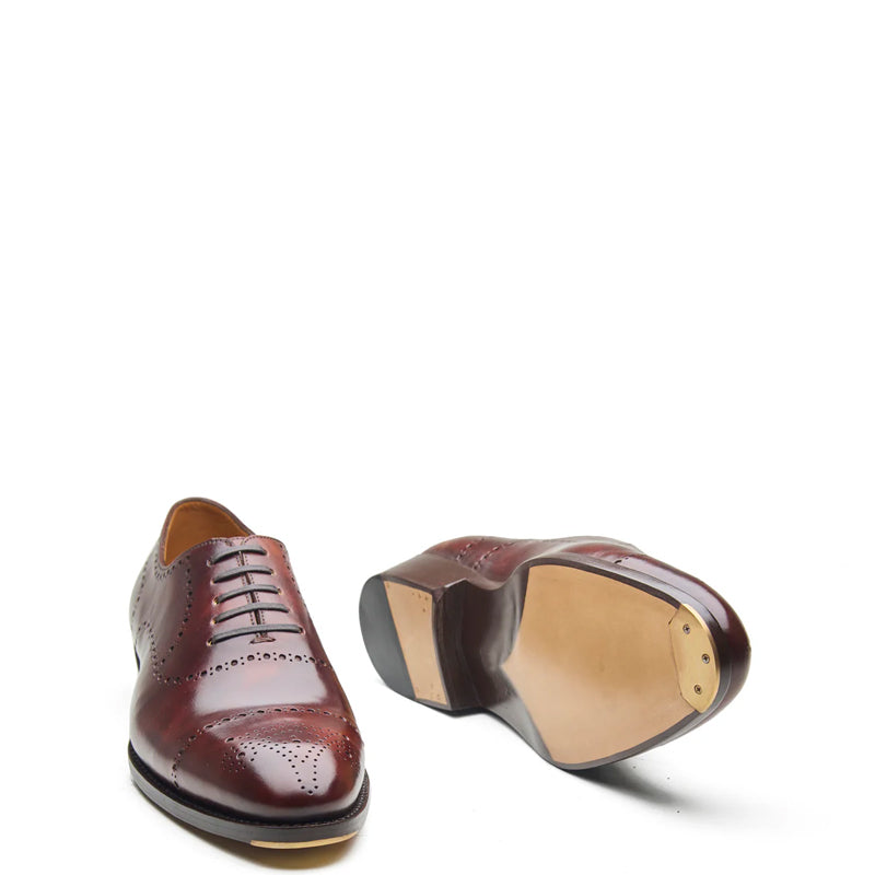 Constello, True Seamless Faux Cap-toe Semi Brogue, Hand Welted - Chestnut Musuem Calf