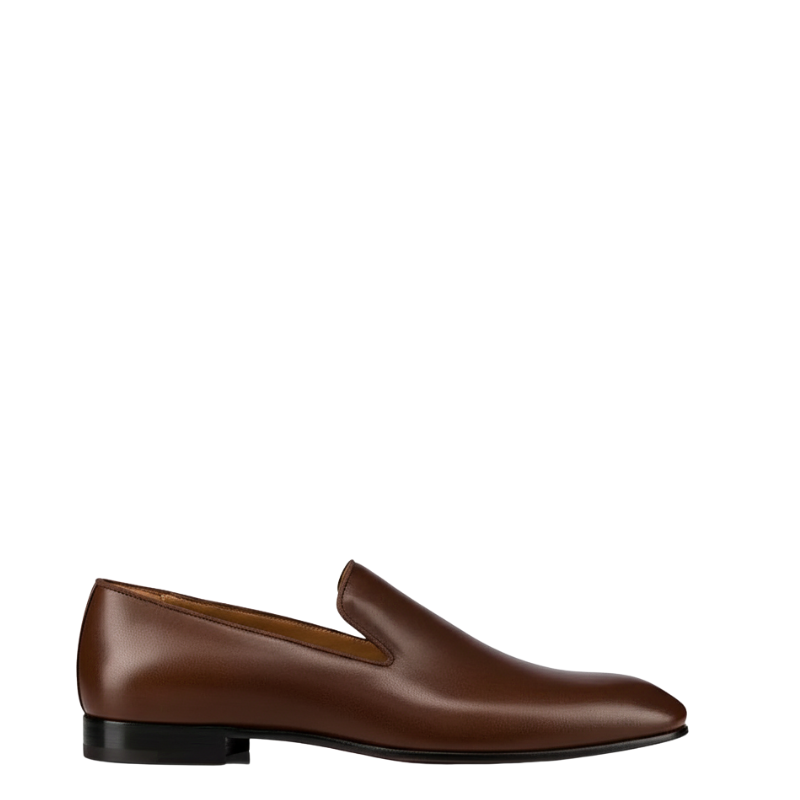 Luxurious Brown Leather Slip-on Loafers