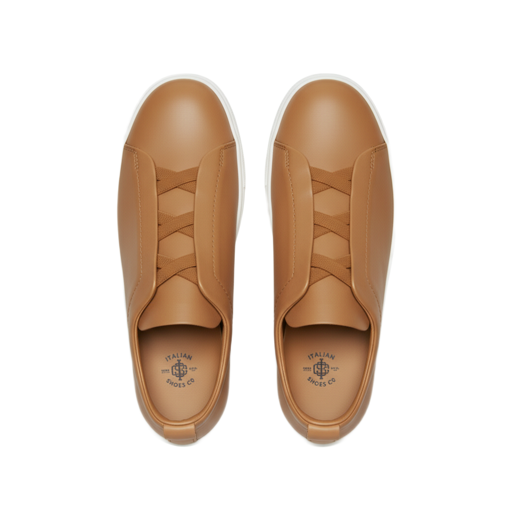 Luxury Edition Triple Stitch Leather Yellow Sneaker for Men's