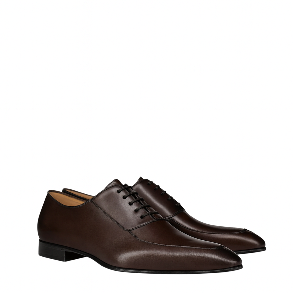 Men's Leather Brown Oxford Lace-up Shoes