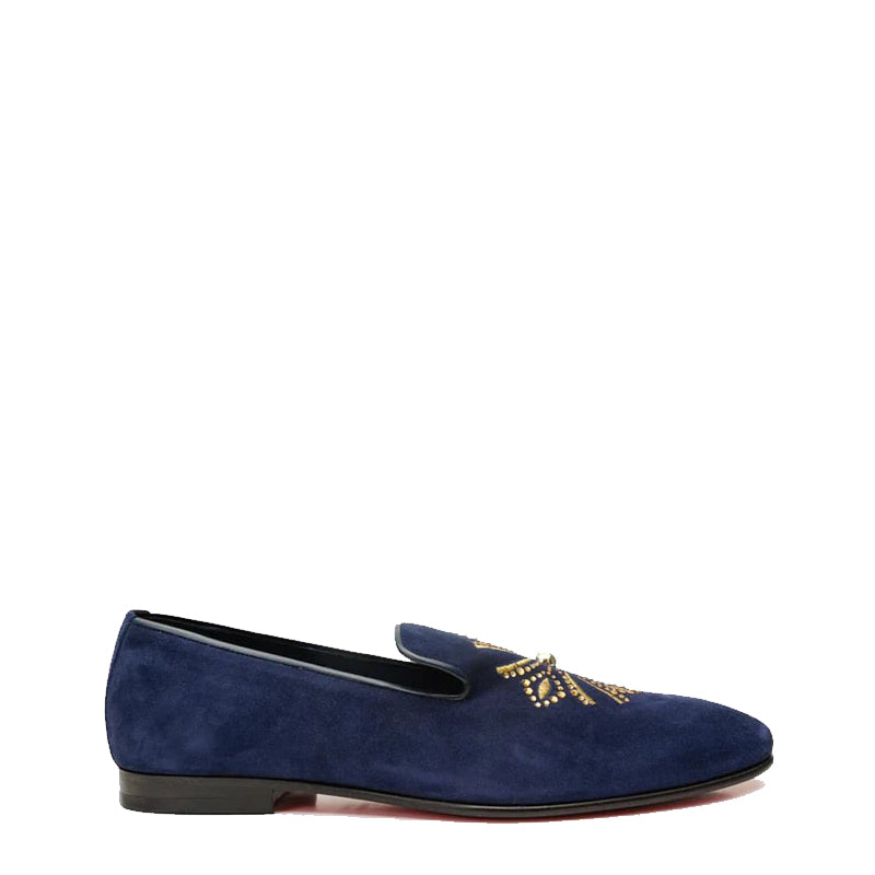 Blue Suede Slip-on Loafer Men Shoe