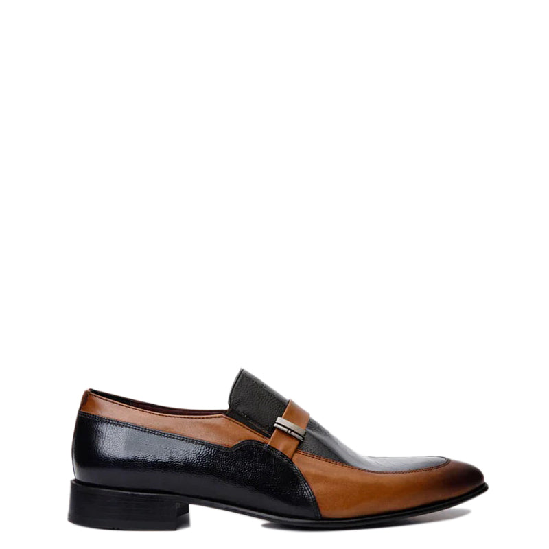 Black Leather Bit Loafer Shoe