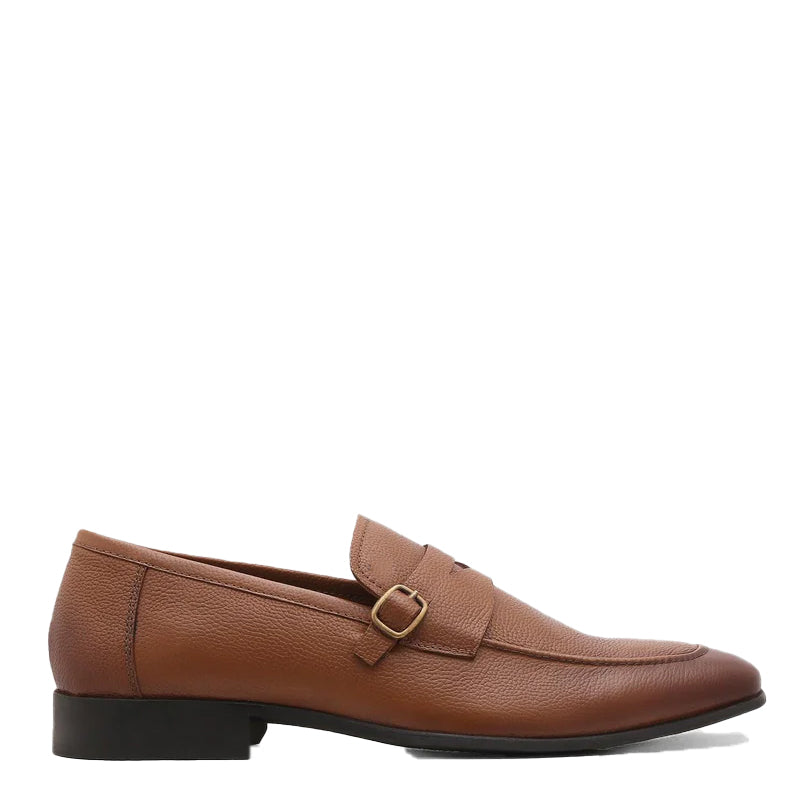Men Tan Textured Slip On Loafer